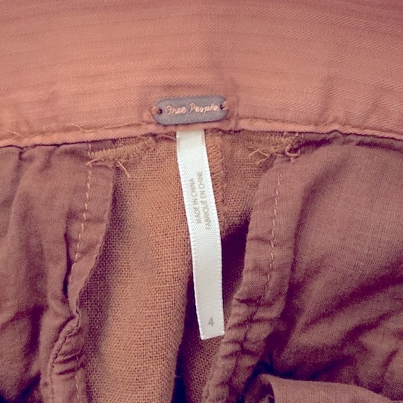 Free People Kirsten trouser rust/autumn leave linen pant - Picture 10 of 11